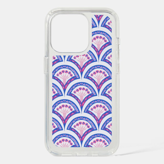 blue floral damask pattern  speck iPhone case (Front)