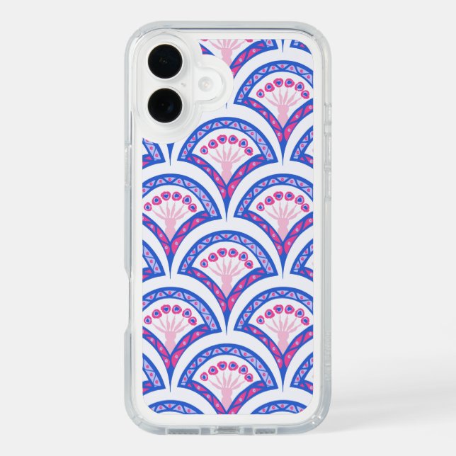blue floral damask pattern  speck iPhone case (Front)