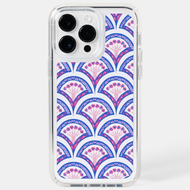 blue floral damask pattern  speck iPhone case (Front)