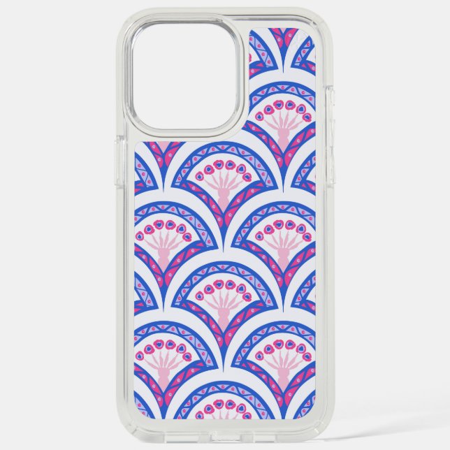 blue floral damask pattern  speck iPhone case (Front)