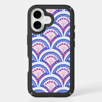 blue floral damask pattern iPhone 16 case