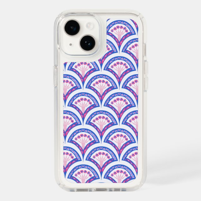 blue floral damask pattern  speck iPhone case (Front)