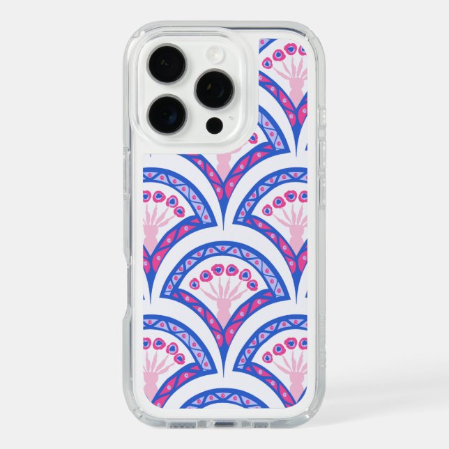blue floral damask pattern  speck iPhone case (Front)