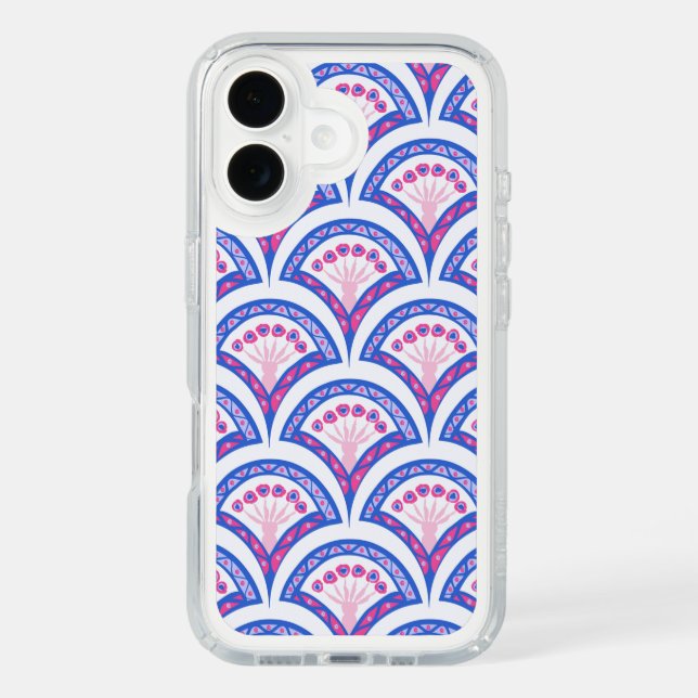 blue floral damask pattern  speck iPhone case (Front)