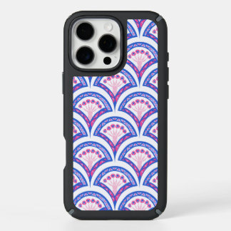 blue floral damask pattern iPhone 16 pro max case