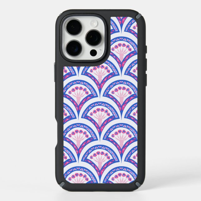 blue floral damask pattern  speck iPhone case (Front)