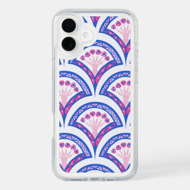 blue floral damask pattern  speck iPhone case (Front)