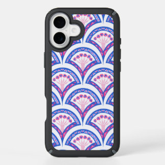 blue floral damask pattern iPhone 16 plus case
