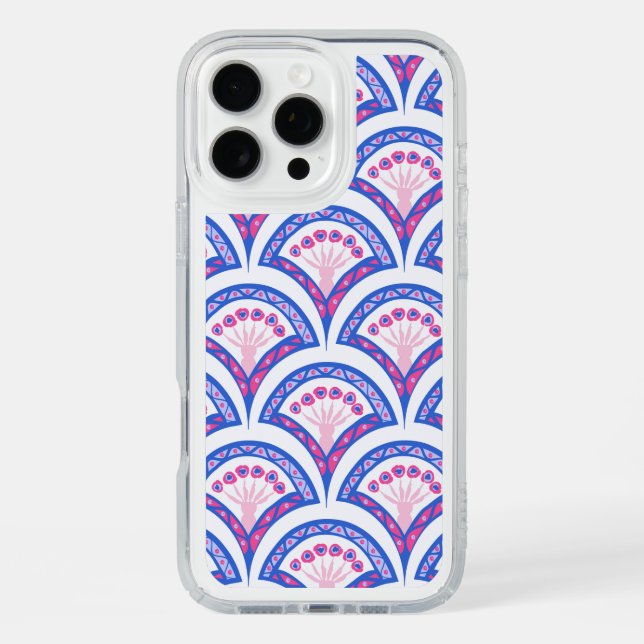 blue floral damask pattern  speck iPhone case (Front)