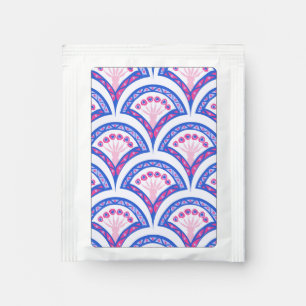 blue floral damask pattern  tea bag drink mix