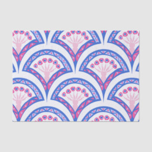 blue floral damask pattern  tissue paper