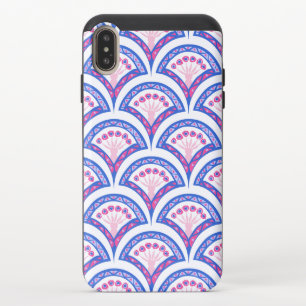 blue floral damask pattern  iPhone XS max slider case