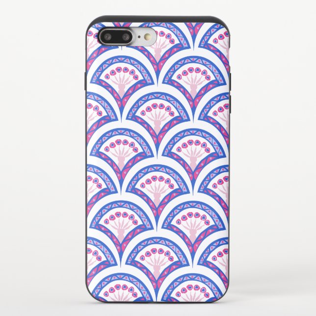 blue floral damask pattern  uncommon iPhone case (Back)