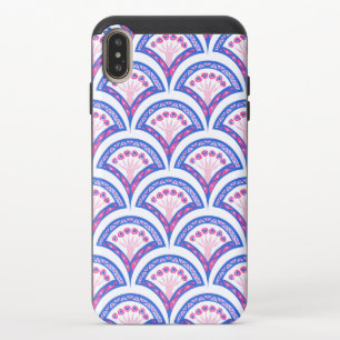 blue floral damask pattern iPhone XS max slider case
