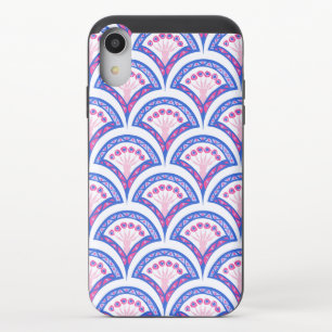 blue floral damask pattern  iPhone XR slider case