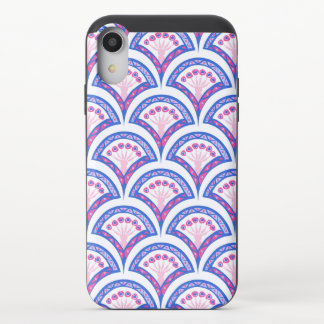 blue floral damask pattern iPhone XR slider case
