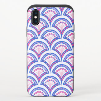 blue floral damask pattern iPhone x slider case