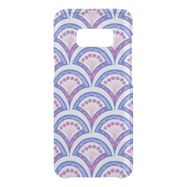 blue floral damask pattern  uncommon samsung galaxy case (Back)