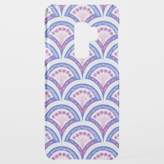 blue floral damask pattern  uncommon samsung galaxy case (Back)