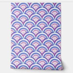 blue floral damask pattern  wallpaper 