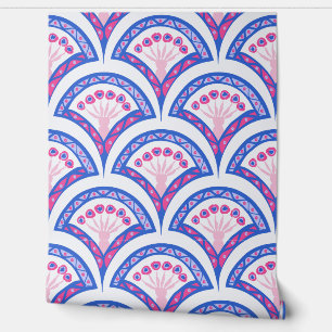 blue floral damask pattern  wallpaper 