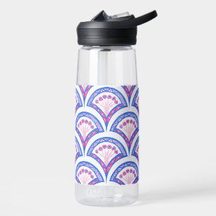 blue floral damask pattern  water bottle