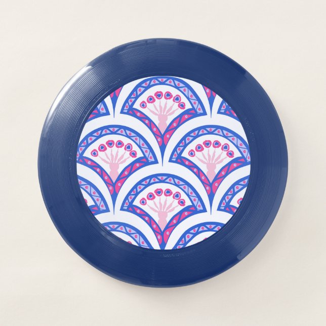 blue floral damask pattern  Wham-O frisbee (Front)