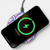 blue floral damask pattern wireless charger (Phone)