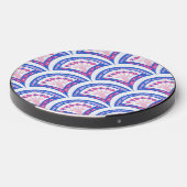 blue floral damask pattern wireless charger (Front 2)