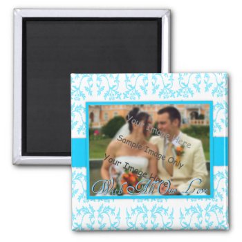 Blue Floral Damask Wedding Thank You Gift Magnet by csinvitations at Zazzle