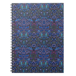 Blue Floral Damask William Morris Art Nouveau Note Notebook