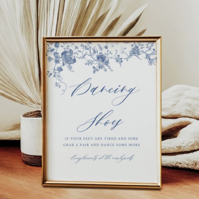 Blue Floral Dancing Shoes for Wedding Guests Sign (Creator Uploaded)