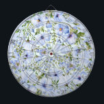 Blue Floral Dartboard<br><div class="desc">Beautiful Blue Floral Dartboard</div>