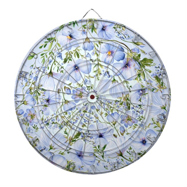 Blue Floral Dartboard (Front)