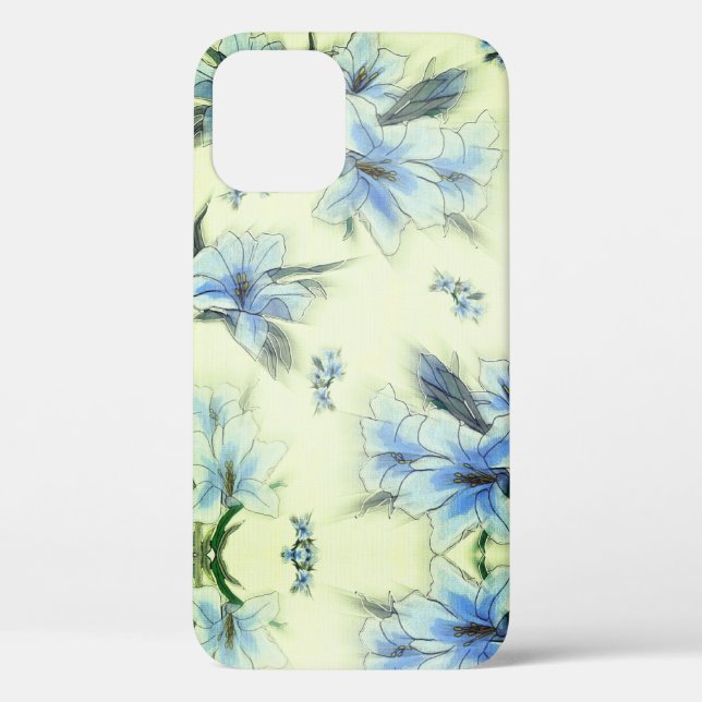 Blue floral Design Case-Mate iPhone Case (Back)