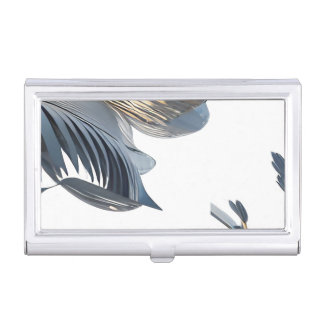 Blue Floral Design Plant Business Card Case