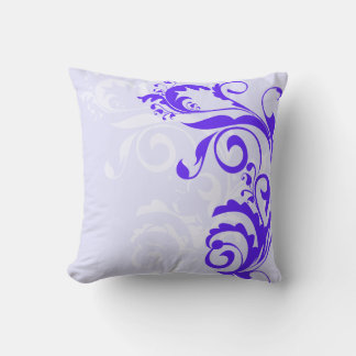 Blue Floral Design Throw Pillow
