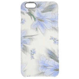 Blue floral Design Clear iPhone 6 Plus Case