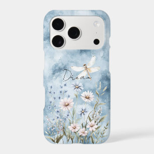 Blue Floral Dragonfly Dream iPhone 17 Pro Case