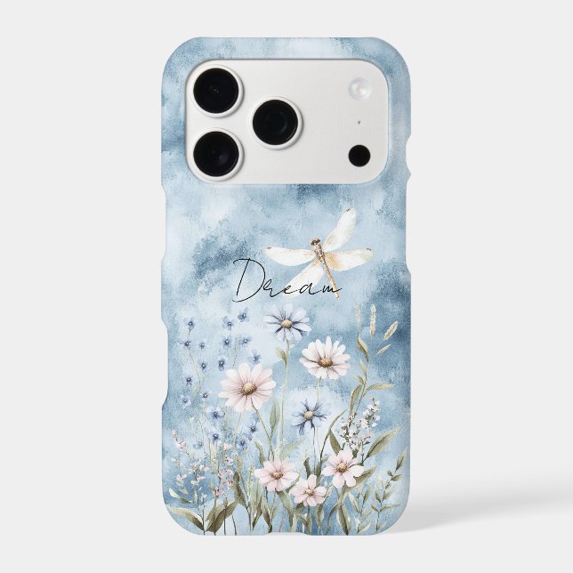 Blue Floral Dragonfly Dream Case-Mate iPhone Case (Back)