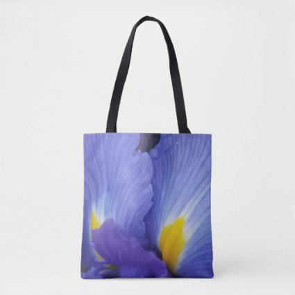 Blue Floral Dramatic Iris Flower Tote
