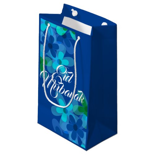 Blue floral Eid Mubarak gift bag