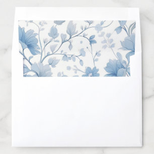 Blue Floral Elegant Whimsical Garden Party Envelope Liner