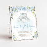 Blue Floral Elephant Late Night Diapers Poster<br><div class="desc">Make your event special with this Boy Elephant Baby Shower with our cute and lovely printable Late Night Diapers Sign featuring adorable Blue Gold Elephant Baby Shower theme. Download, personalize, and create lasting memories with this perfect touch for your joyous celebration!
BS636</div>