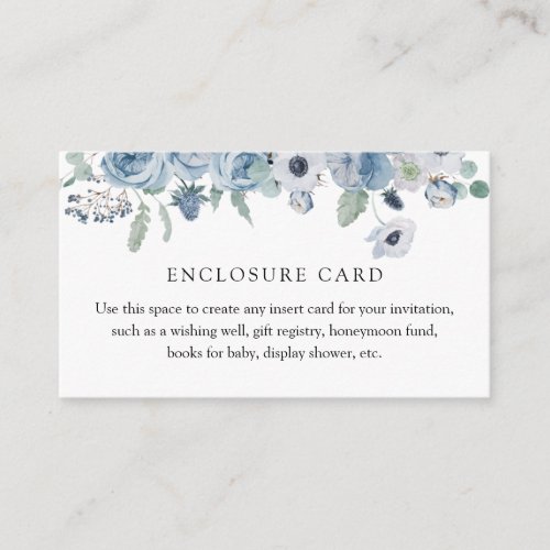Blue Floral Enclosure Card
