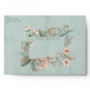 Blue Floral Envelope