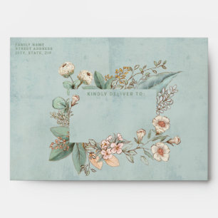 Blue Floral Envelope