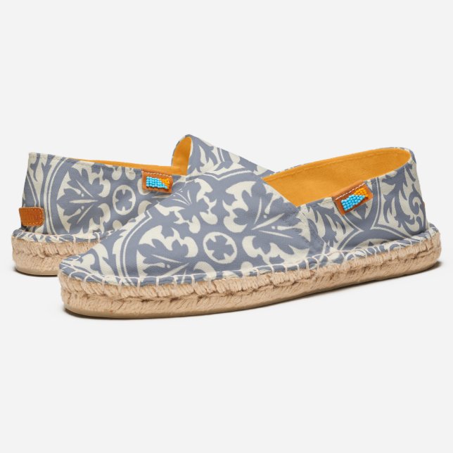 Blue Floral Espadrilles  (Angled)