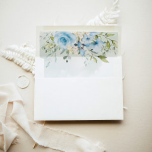 Blue floral eucalyptus elegant envelope liner