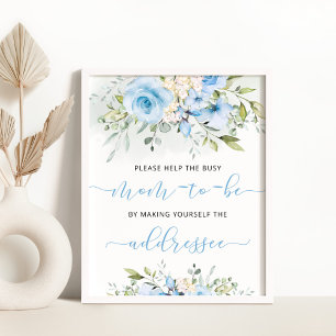 Blue floral eucalyptus help the busy mom to be pedestal sign